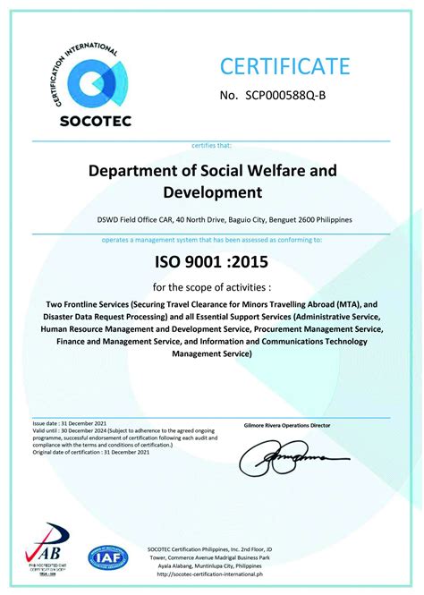PROCESS OF ACCREDITATION OF SOCIAL WELFARE .